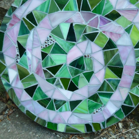 Mosaik  Garten Zierstein Dekostein rund Spirale