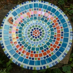 Beton Vogeltränke Mosaik Wasserschale Marienkäfer