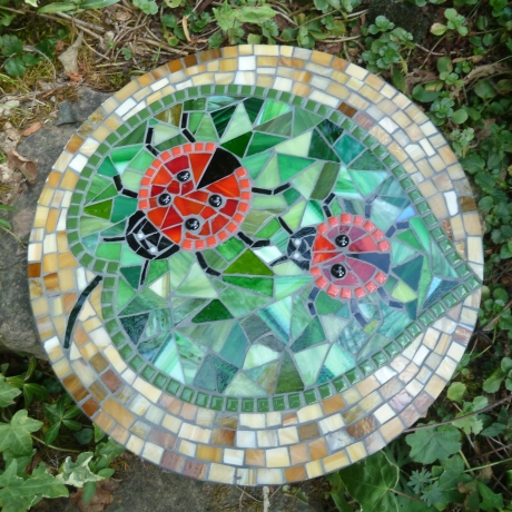 Mosaik  Garten Trittstein Marienkäfer