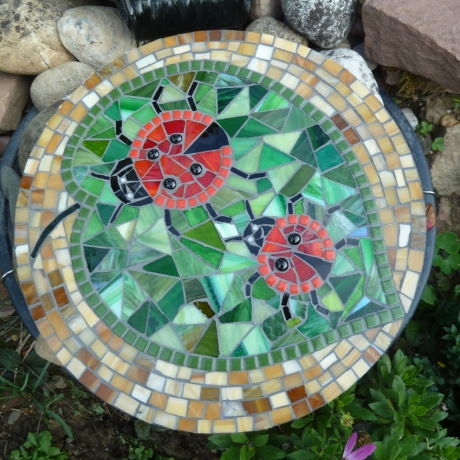 Mosaik  Garten Trittstein Marienkäfer