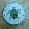 Mosaik  Garten Trittstein Dekostein rund Schildkröte