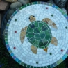 Mosaik  Garten Trittstein Dekostein rund Schildkröte
