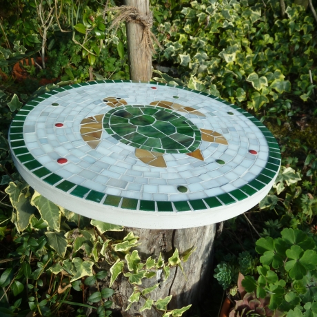 Mosaik  Garten Trittstein Dekostein rund Schildkröte