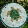 Mosaik  Garten Trittstein Dekostein rund Schildkröte