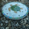 Mosaik  Garten Trittstein Dekostein rund Schildkröte
