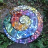Mosaik  Garten Trittstein Farbverlauf Regenbogen Schnecke