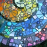 Mosaik  Garten Trittstein Farbverlauf Regenbogen Schnecke