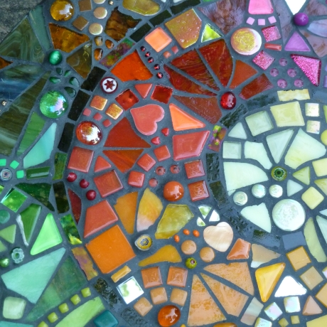 Mosaik  Garten Trittstein Farbverlauf Regenbogen Schnecke