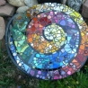 Mosaik  Garten Trittstein Farbverlauf Regenbogen Schnecke