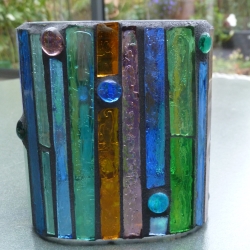 Buntes Glas Mosaik Windlicht 