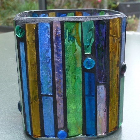 Buntes Glas Mosaik Windlicht 
