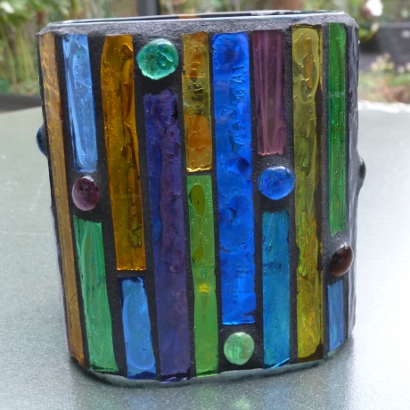 Buntes Glas Mosaik Windlicht 