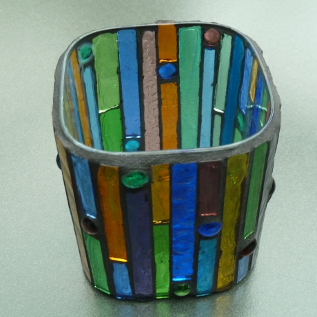 Buntes Glas Mosaik Windlicht 