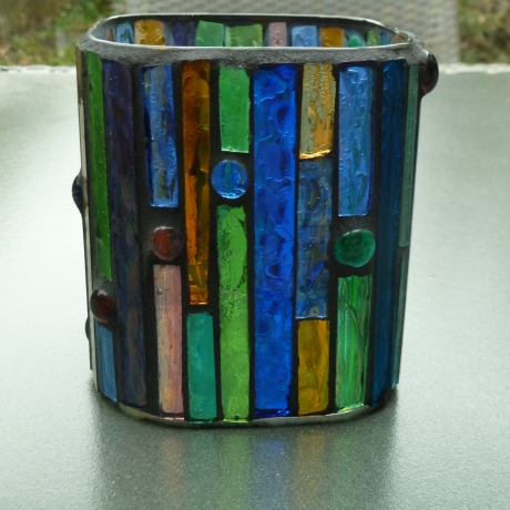 Buntes Glas Mosaik Windlicht 