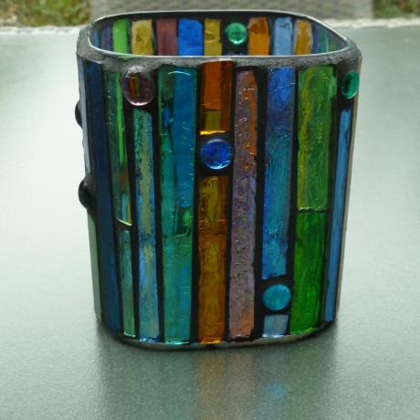 Buntes Glas Mosaik Windlicht 