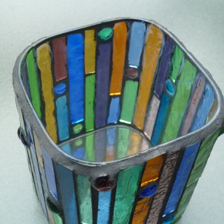 Buntes Glas Mosaik Windlicht 