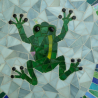 Mosaik  Garten Trittstein Dekostein rund Frosch