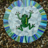 Mosaik  Garten Trittstein Dekostein rund Frosch