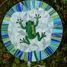 Mosaik  Garten Trittstein Dekostein rund Frosch