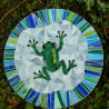 Mosaik  Garten Trittstein Dekostein rund Frosch
