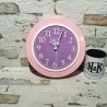 Wanduhr rosa,  mit Funkuhrwerk, Upcycling 