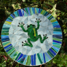 Mosaik  Garten Trittstein Dekostein rund Frosch