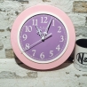 Wanduhr rosa,  mit Funkuhrwerk, Upcycling 