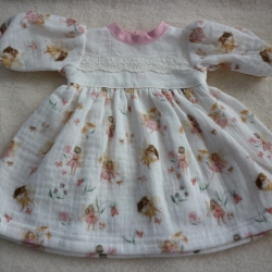 Süßes Puppenkleid für Puppengröße 37 - 40 cm. Musselin