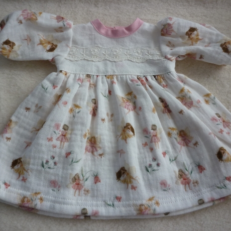 Süßes Puppenkleid für Puppengröße 37 - 40 cm. Musselin