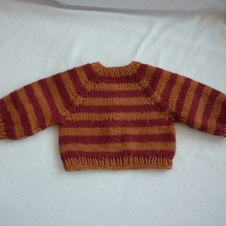 Strickpullover aus Baumwollgarn, Puppengröße bis 40 cm