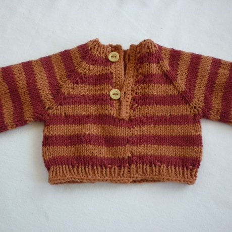 Strickpullover aus Baumwollgarn, Puppengröße bis 40 cm