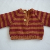 Strickpullover aus Baumwollgarn, Puppengröße bis 40 cm
