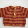 Strickpullover aus Baumwollgarn, Puppengröße bis 40 cm