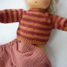 Strickpullover aus Baumwollgarn, Puppengröße bis 40 cm