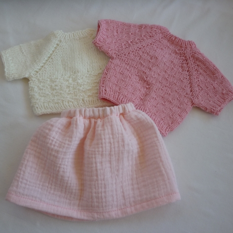 Musselinröckchen für Puppengröße 38 - 42 cm