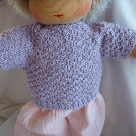 Strickpullover aus Baumwollgarn, Puppengröße bis 40 cm