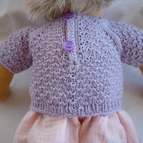 Strickpullover aus Baumwollgarn, Puppengröße bis 40 cm