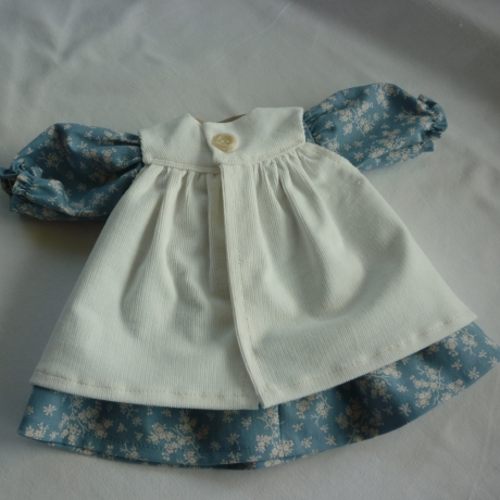 Puppenkleid mit Schürze für Puppengröße 37 - 40 cm