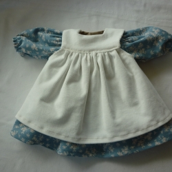 Puppenkleid mit Schürze für Puppengröße 37 - 40 cm