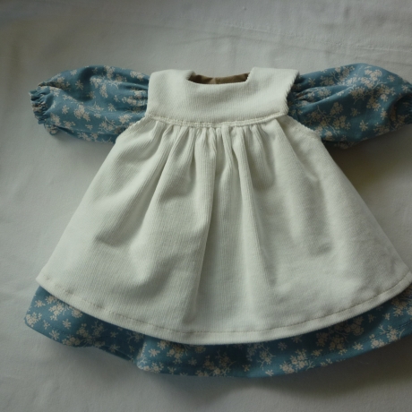 Puppenkleid mit Schürze für Puppengröße 37 - 40 cm