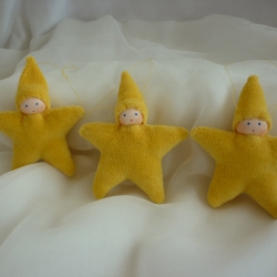 Sternpüppchen, Christbaumschmuck, Set mit drei Püppchen