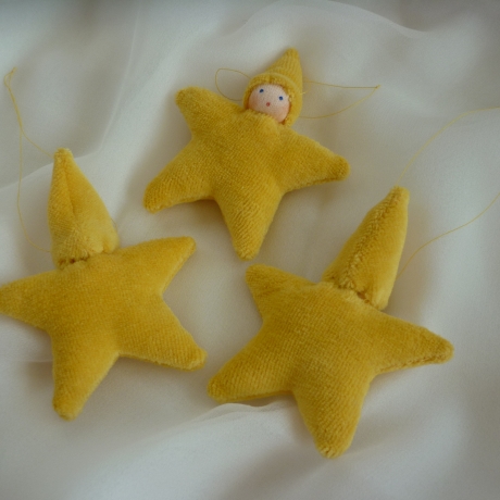 Sternpüppchen, Christbaumschmuck, Set mit drei Püppchen