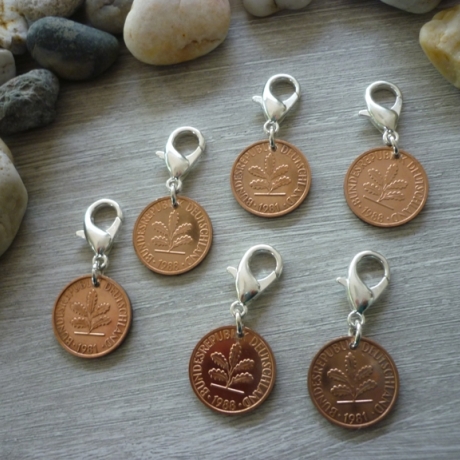 6 Charms als Glücksbringer / Gastgeschenke / Jubiläum