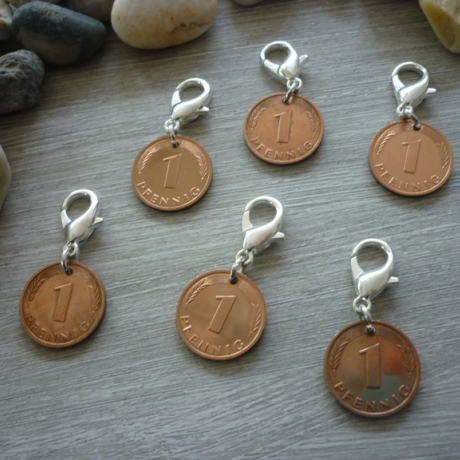 6 Charms als Glücksbringer / Gastgeschenke / Jubiläum