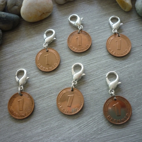 6 Charms als Glücksbringer / Gastgeschenke / Jubiläum