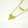 Dreieck Halskette, mehrreihige Kette, gehämmert, vergoldet