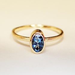 ring in 585 GOLD AQUAMARIN verlobungsring