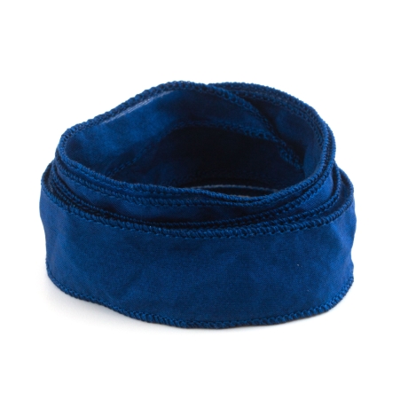 Handgefertigtes Habotai-Seidenband Royalblau 1m Schmuckband