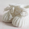 wollweiße Babyschuhe, 0-3 Monate, gestrickt, aus Wolle