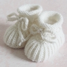 wollweiße Babyschuhe, 0-3 Monate, gestrickt, aus Wolle